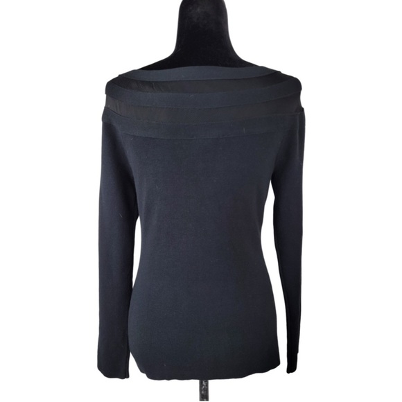 NWT INC International Concept Black boat neck sweater top with mesh detail M - Picture 11 of 11